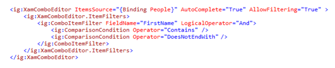 xamComboEditor item filters