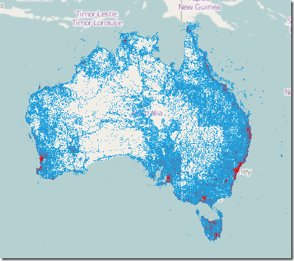 xamGeographicMap high density scatter series