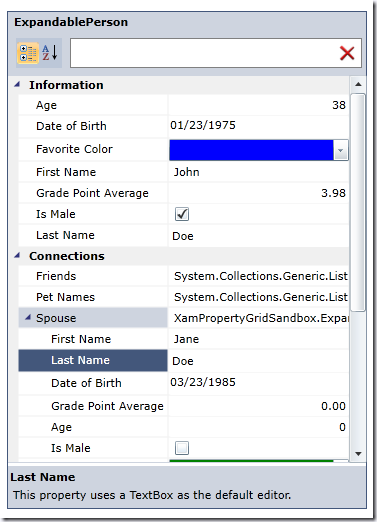 XamPropertyGrid - CTP - ExpandableObject