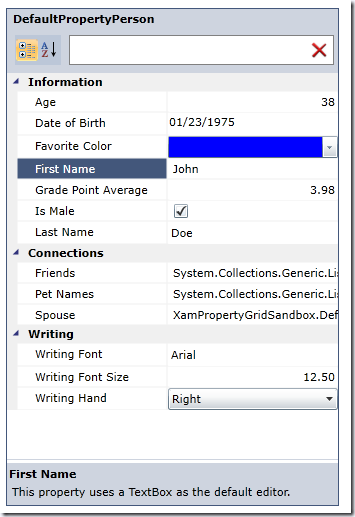 XamPropertyGrid - CTP - DefaultProperty