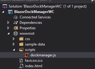  create javascript file in Blazor app 