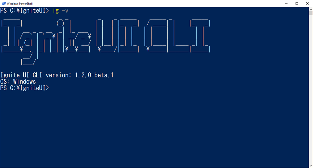 Ignite UI CLI - version