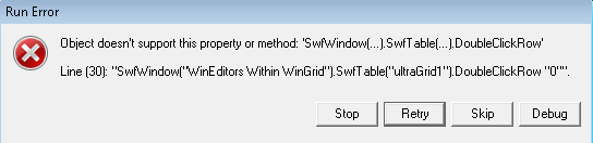 Object does not support this property or method