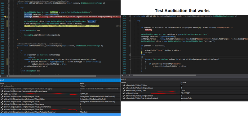 comparing the 2 applications