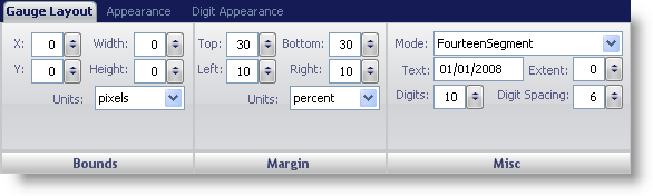 The gauge designer's gauge layout.