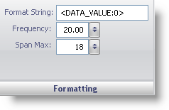 The formatting pane in the gauge designer.