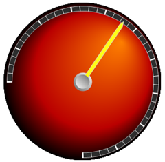 Multi-stop radial gradient brush element applied to a radial gauge.