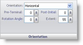 The orientation pane in the gauge designer.