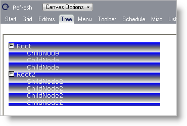 Shows the newly created gradient being used on the WebTree Canvas.