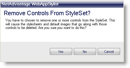 The Remove Controls From StyleSet dialog box.