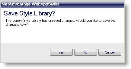 The Save Style Library dialog box.