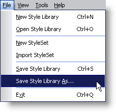 The File menu