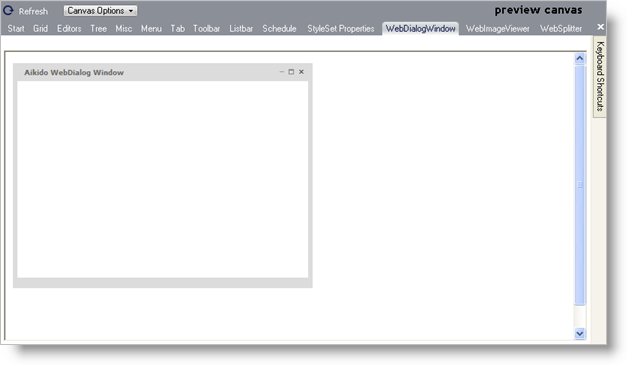 The canvas for WebDialogWindow control.