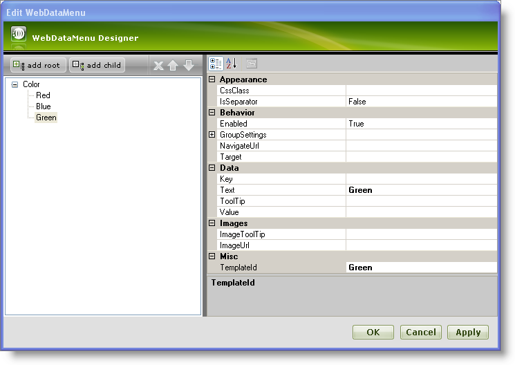 WebDataMenu Assigning templates to individual items using the templates collection 05.png