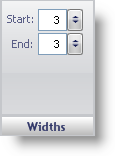 The widths pane in the gauge designer.