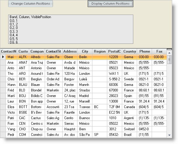 working with column positions in ultragrid