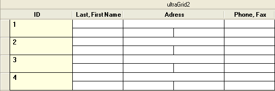 column resizing using cells in ultragrid