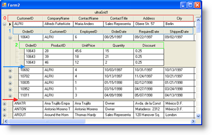 no repeat column headers in ultragrid