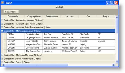 ultragrid's groupby break behavior