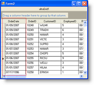 ultragrid's groupby break behavior