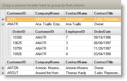 band indentation in ultragrid