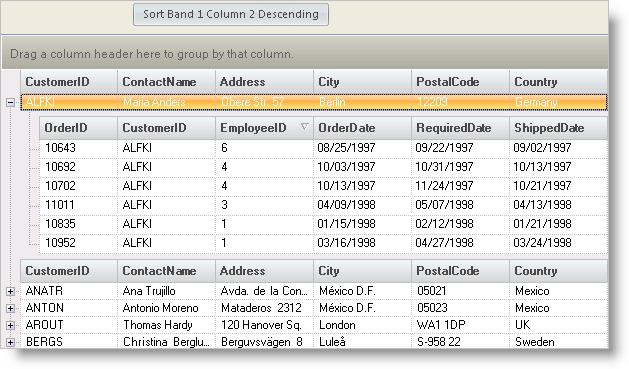 sorting columns in ultragrid