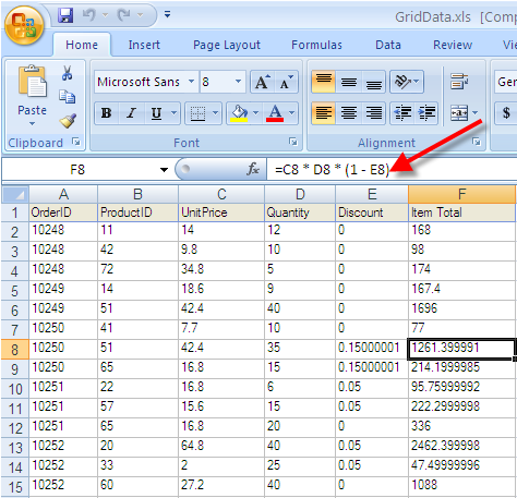 Exporting Formulas to Excel