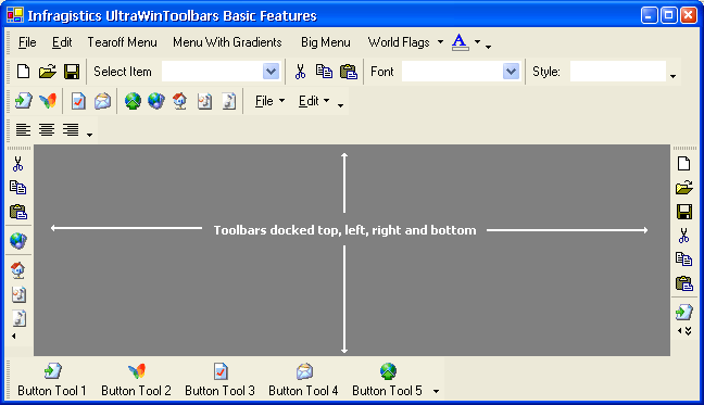 example of ultratoolbarsmanager standard toolbar