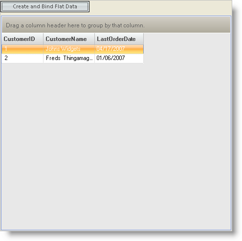 binding to program generated flat data