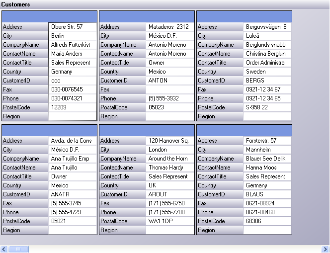 ultragrid's card view layout