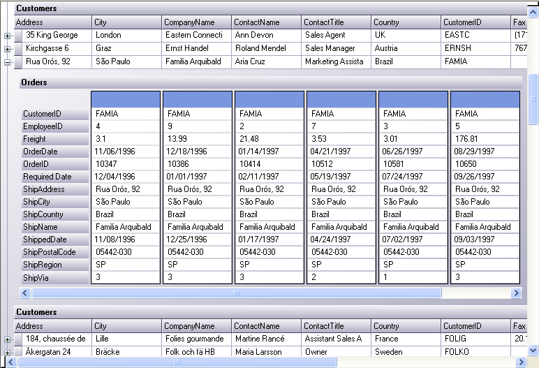 ultragrid's card view layout