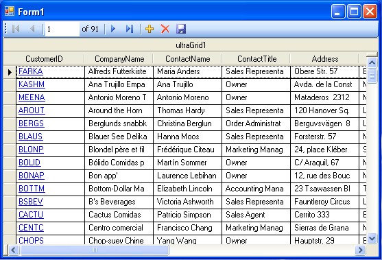 hyperlinks in ultragrid cells