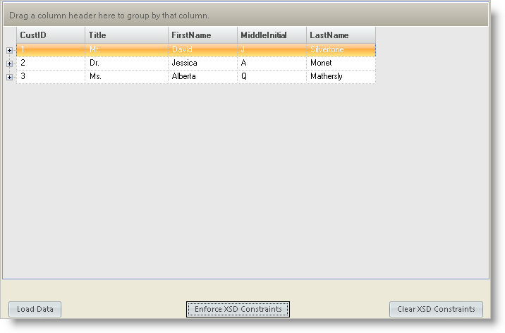 enforcing constraints defined in an xsd schema with ultragrid