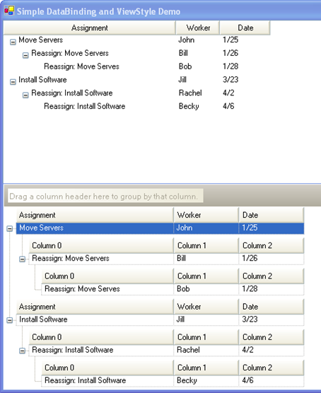 ultratree showing off outlook express style compared to ultragrid