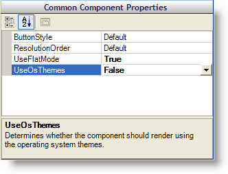 Common Component Properties panel