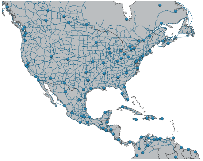 UltraGeographicMap with multiple geographic series.