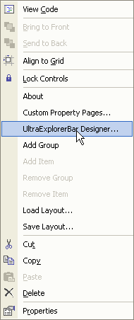 context menu that appears over ultraexplorerbar