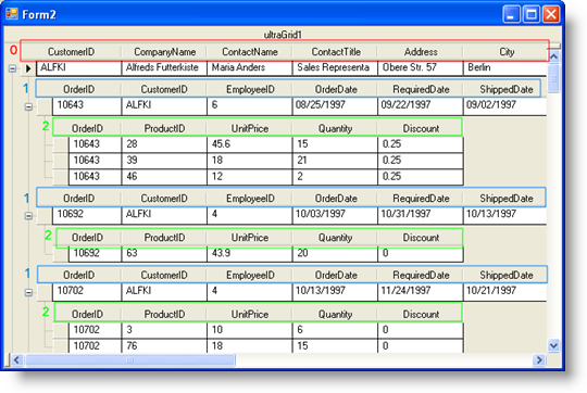 no repeat column headers in ultragrid