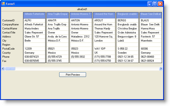 printing ultragrid in card view