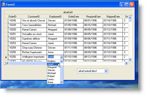 using ultracomboeditor inside ultragrid