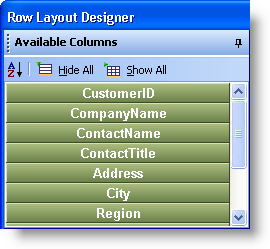 using ultragrid's row layout designer