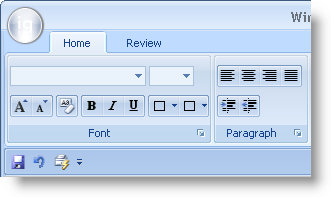 example of ultratoolbarsmanager quick access toolbar below ribbon