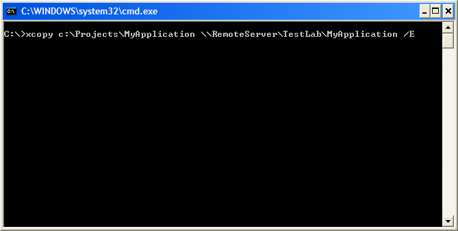 Using xcopy to deploy an application