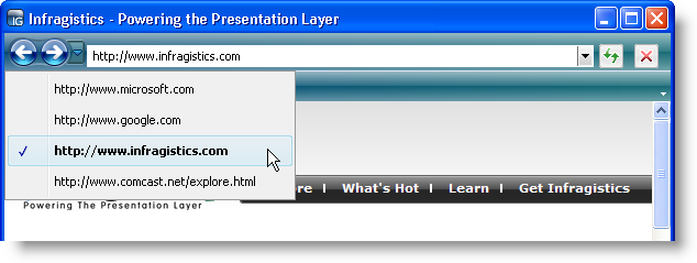 image of Navigation toolbar browsing the internet