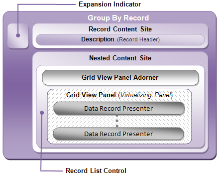 diagram explaining group by record areas