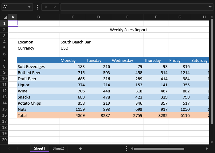 xamSpreadsheet