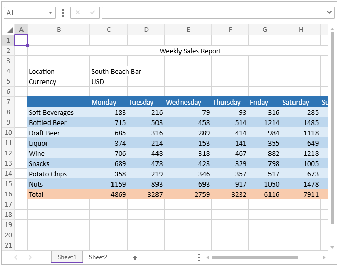 xamSpreadsheet