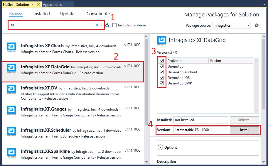 nuget manage packages ig server xf vs.jpg